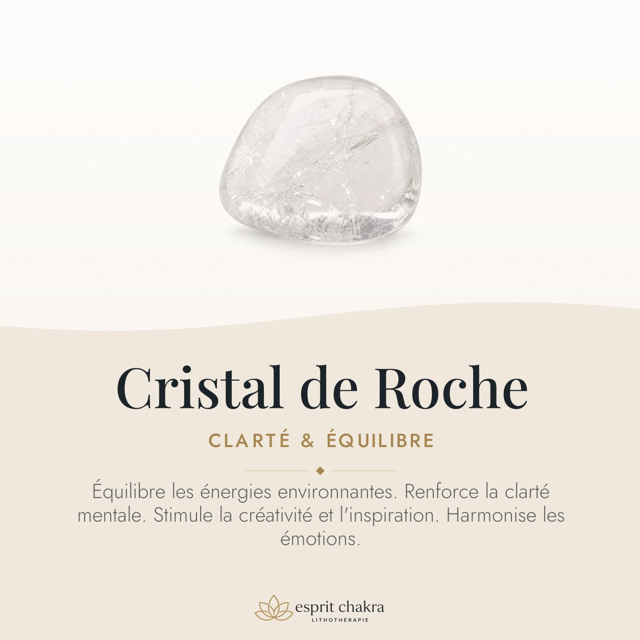Bracelet Cristal de Roche 8 mm – Aube Douce — vertus de la pierre