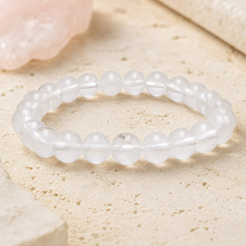 Bracelet Cristal de Roche 8 mm – Aube Douce