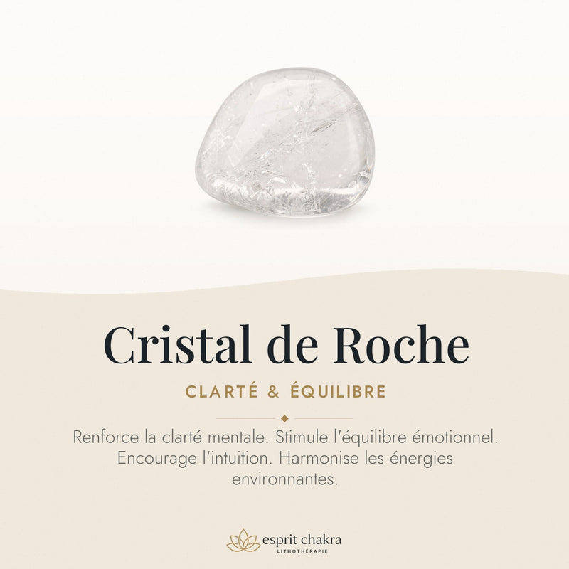 Bracelet Cristal de Roche 8 mm – Crépuscule Doux