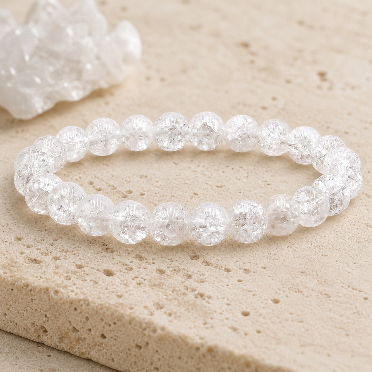Bracelet Cristal de Roche 8 mm – Soir Paisible
