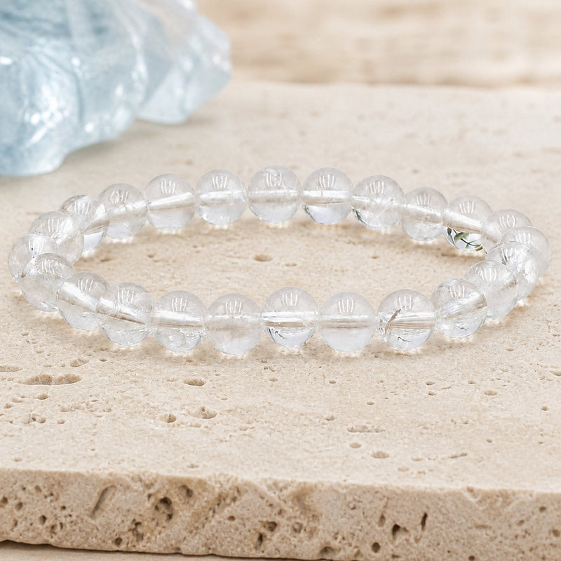 Bracelet Cristal de Roche 8 mm – Soir Serein