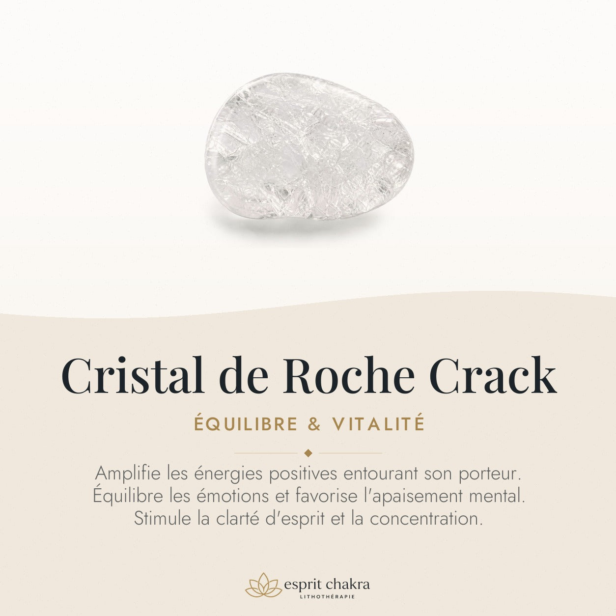 Bracelet Cristal de Roche Crack 4 mm – Éclat de l’Instant — vertus de la pierre