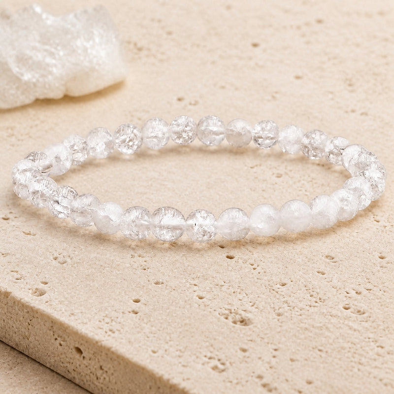 Bracelet Cristal de Roche Crack 6 mm – Aube Sereine