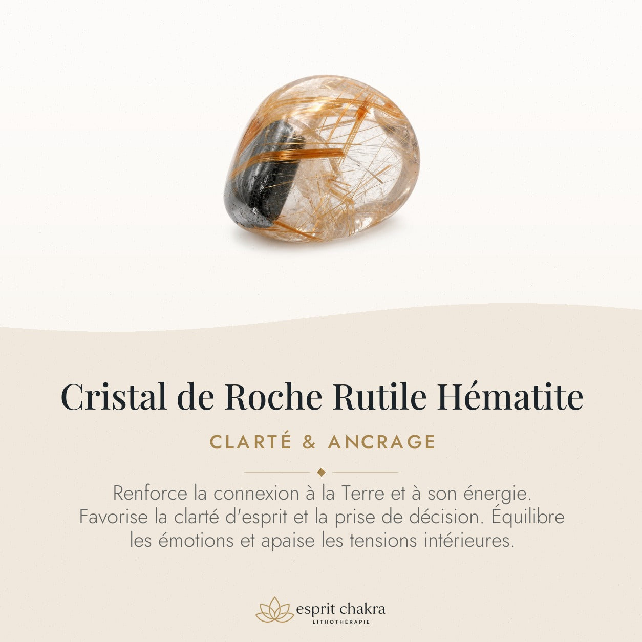 Bracelet Cristal de Roche Rutile 10 mm – Idée Lumineuse — vertus de la pierre