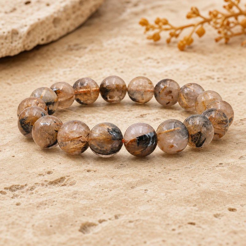 Bracelet Cristal de Roche Rutile 10 mm – Idée Lumineuse