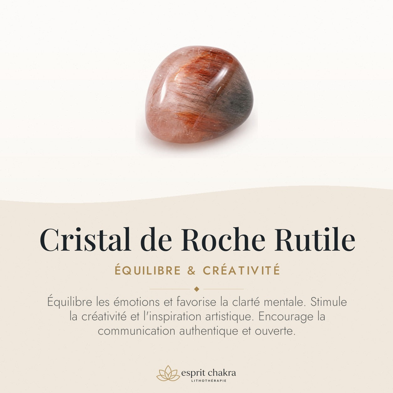 Bracelet Cristal de Roche Rutile 10 mm – Inspiration Claire — vertus de la pierre