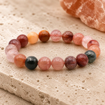 Bracelet Cristal de Roche Rutile 10 mm – Inspiration Claire