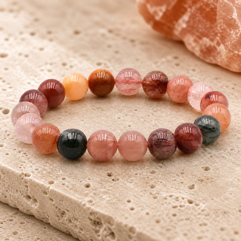 Bracelet Cristal de Roche Rutile 10 mm – Inspiration Claire