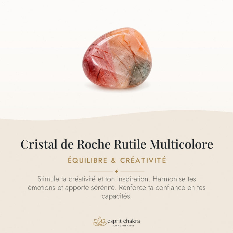 Bracelet Cristal de Roche Rutile 6 mm – Ancrage de l’Envol