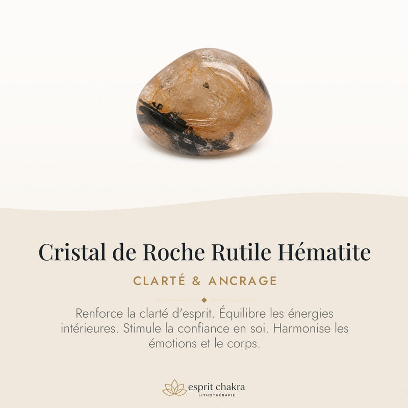 Bracelet Cristal de Roche Rutile 6 mm – Aube Claire