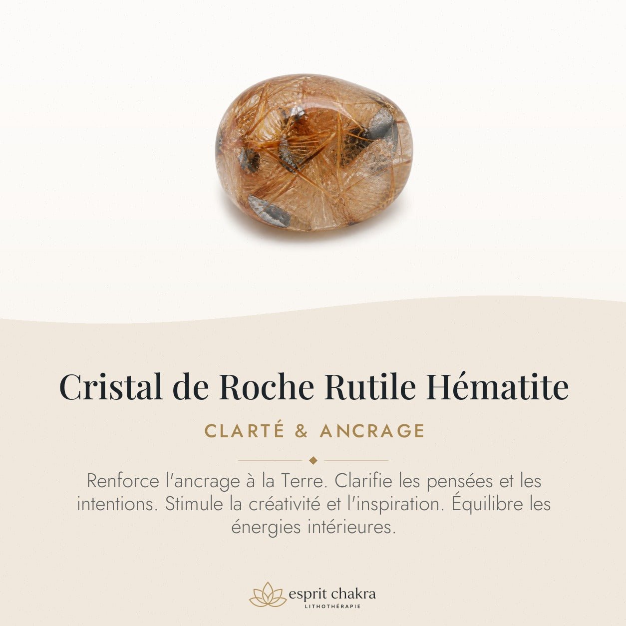 Bracelet Cristal de Roche Rutile 6 mm – Aube Nouvelle — vertus de la pierre
