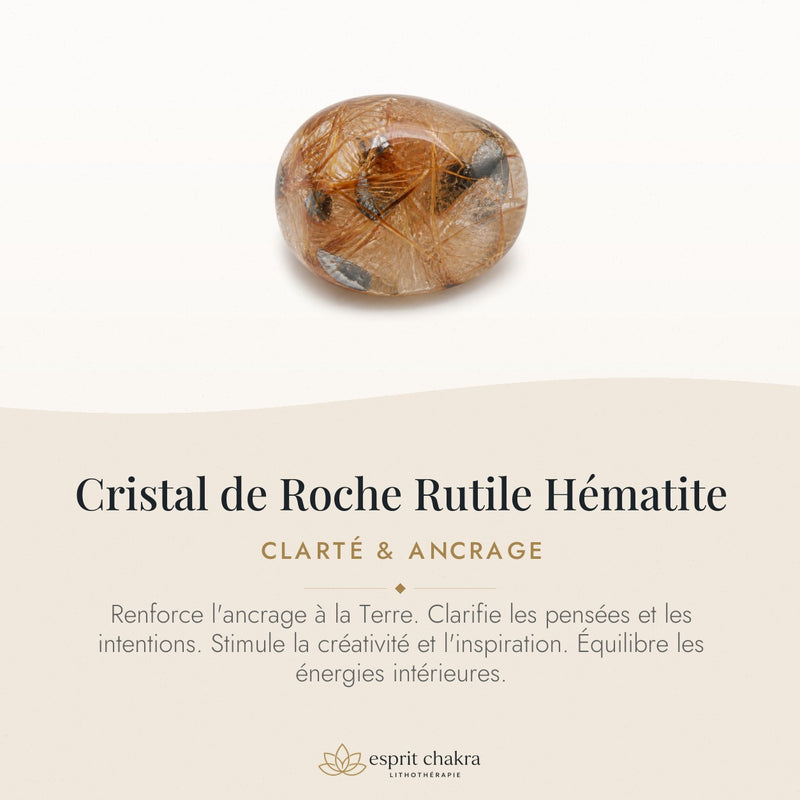 Bracelet Cristal de Roche Rutile 6 mm – Aube Nouvelle