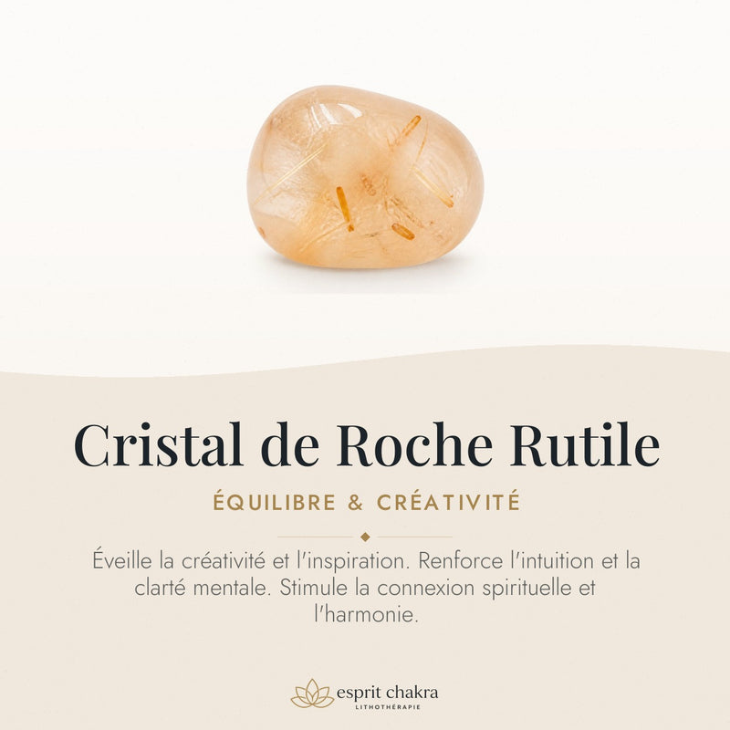 Bracelet Cristal de Roche Rutile 6 mm – Intuition Nette