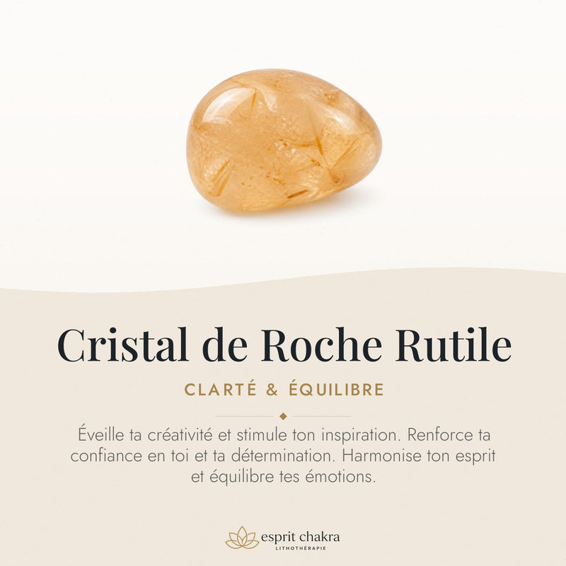 Bracelet Cristal de Roche Rutile 6 mm – Nuit Paisible