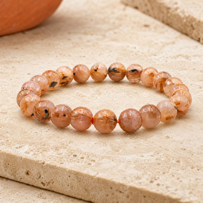 Bracelet Cristal de Roche Rutilé 8 mm – Lien Fidèle