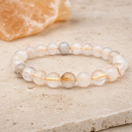 Bracelet Cristal de Roche Rutile 8 mm – Veille Douce