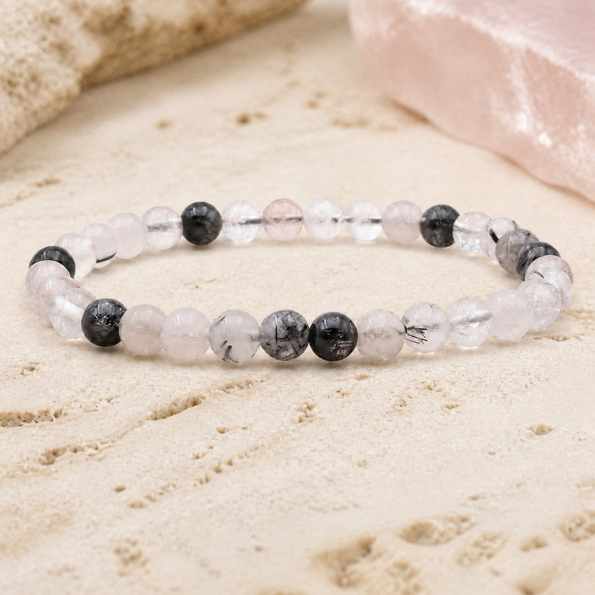 Bracelet Cristal de Roche Tourmaline 6 mm – Clarté Protégée