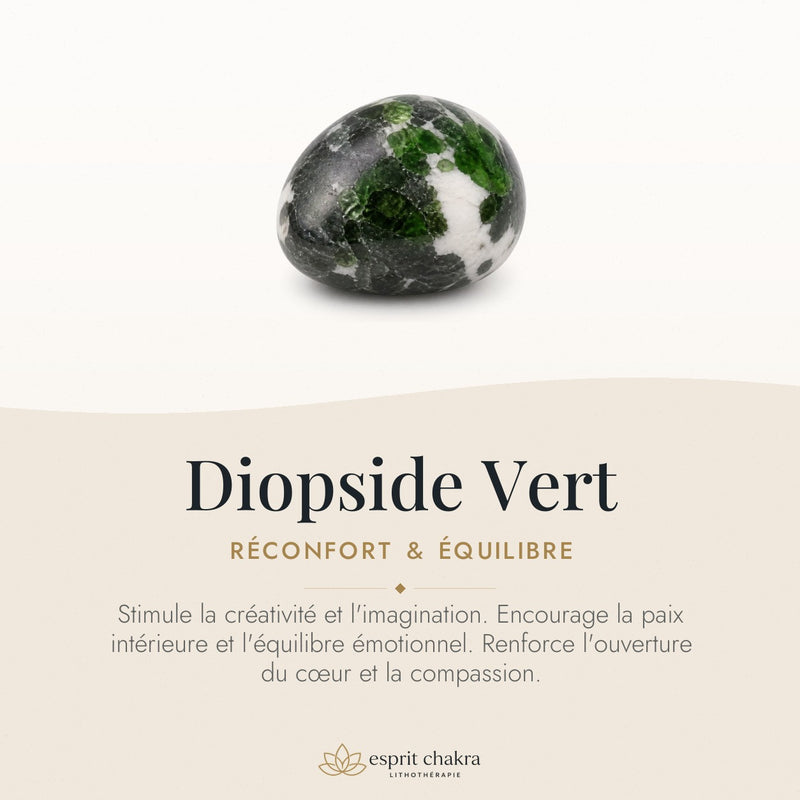 Bracelet Diopside Vert 10 mm – Réconfort Tendre