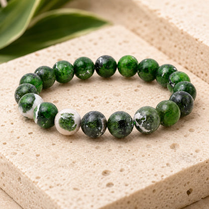 Bracelet Diopside Vert 10 mm – Réconfort Tendre