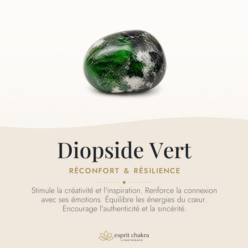Bracelet Diopside Vert 6 mm – Consolation Simple
