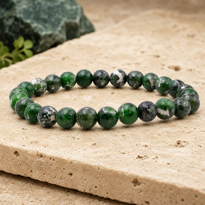 Bracelet Diopside Vert 6 mm – Consolation Simple