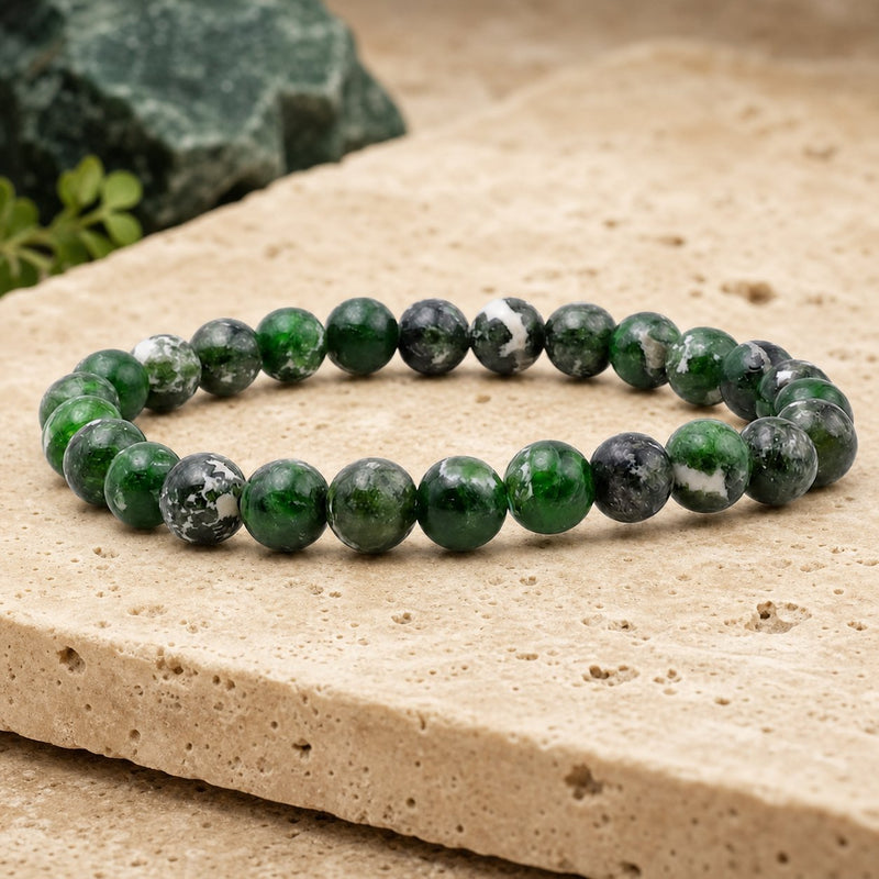 Bracelet Diopside Vert 6 mm – Consolation Simple