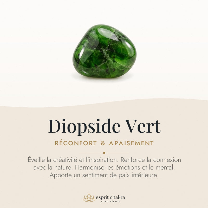 Bracelet Diopside Vert 6 mm – Rencontre Sereine