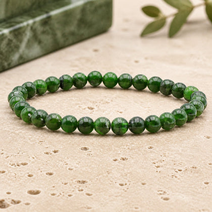 Bracelet Diopside Vert 6 mm – Rencontre Sereine