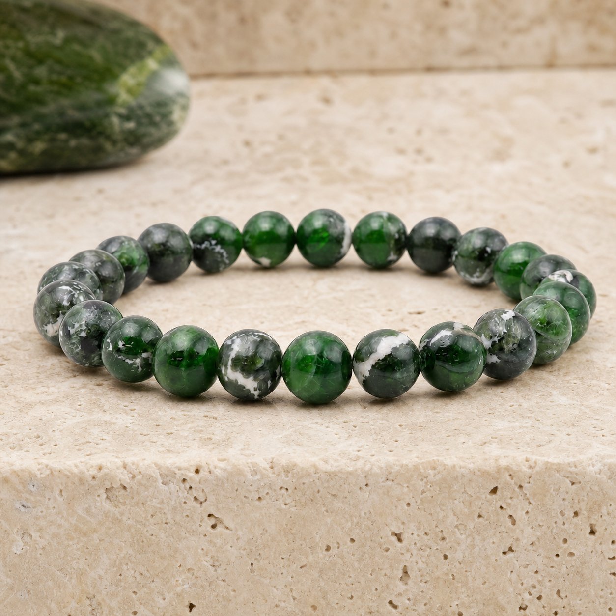 Bracelet Diopside Vert 8 mm – Partage Doux