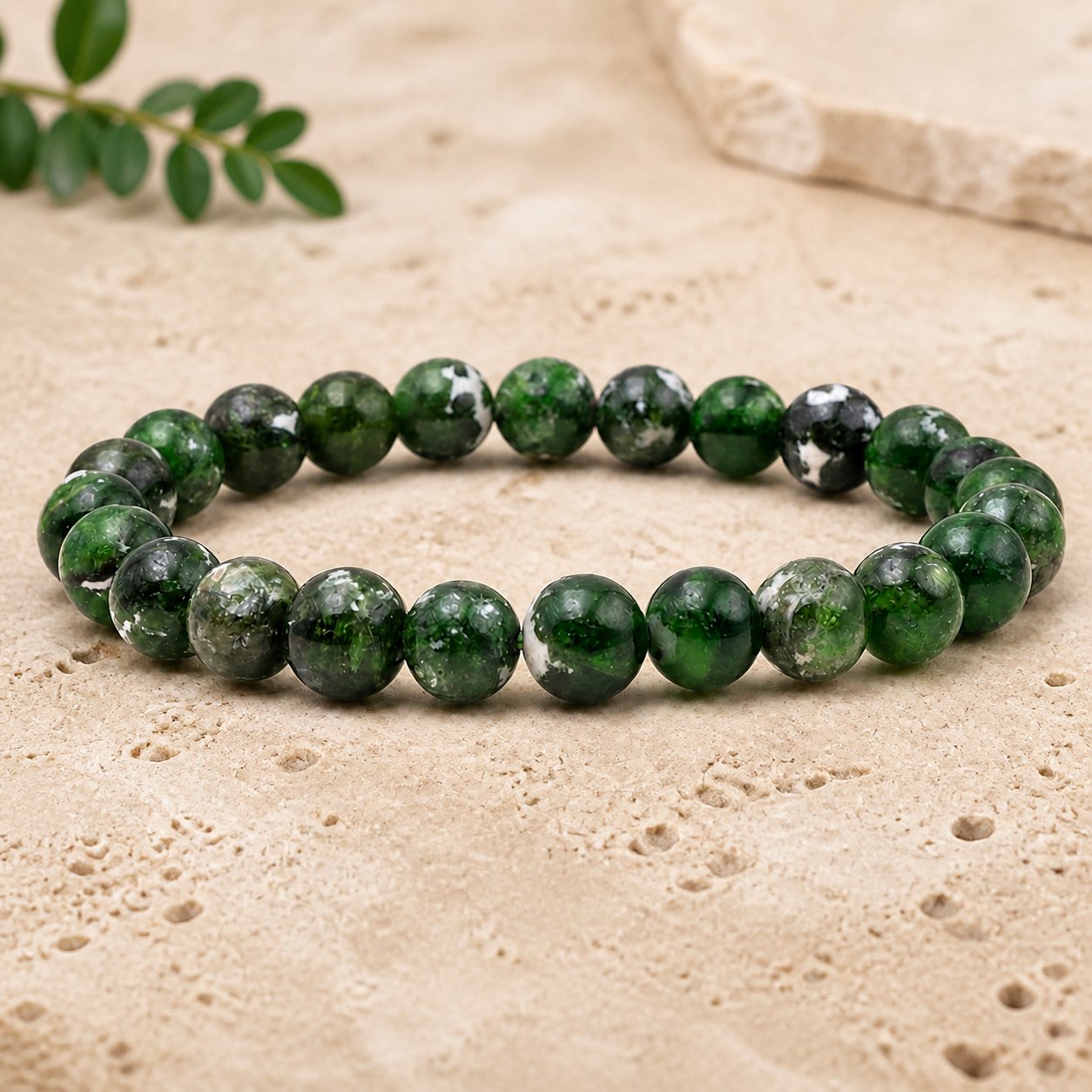 Bracelet Diopside Vert 8 mm – Partage Généreux