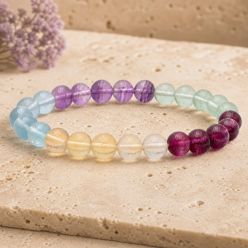 Bracelet Fluorine Multicolore 8 mm – Accueil Doux