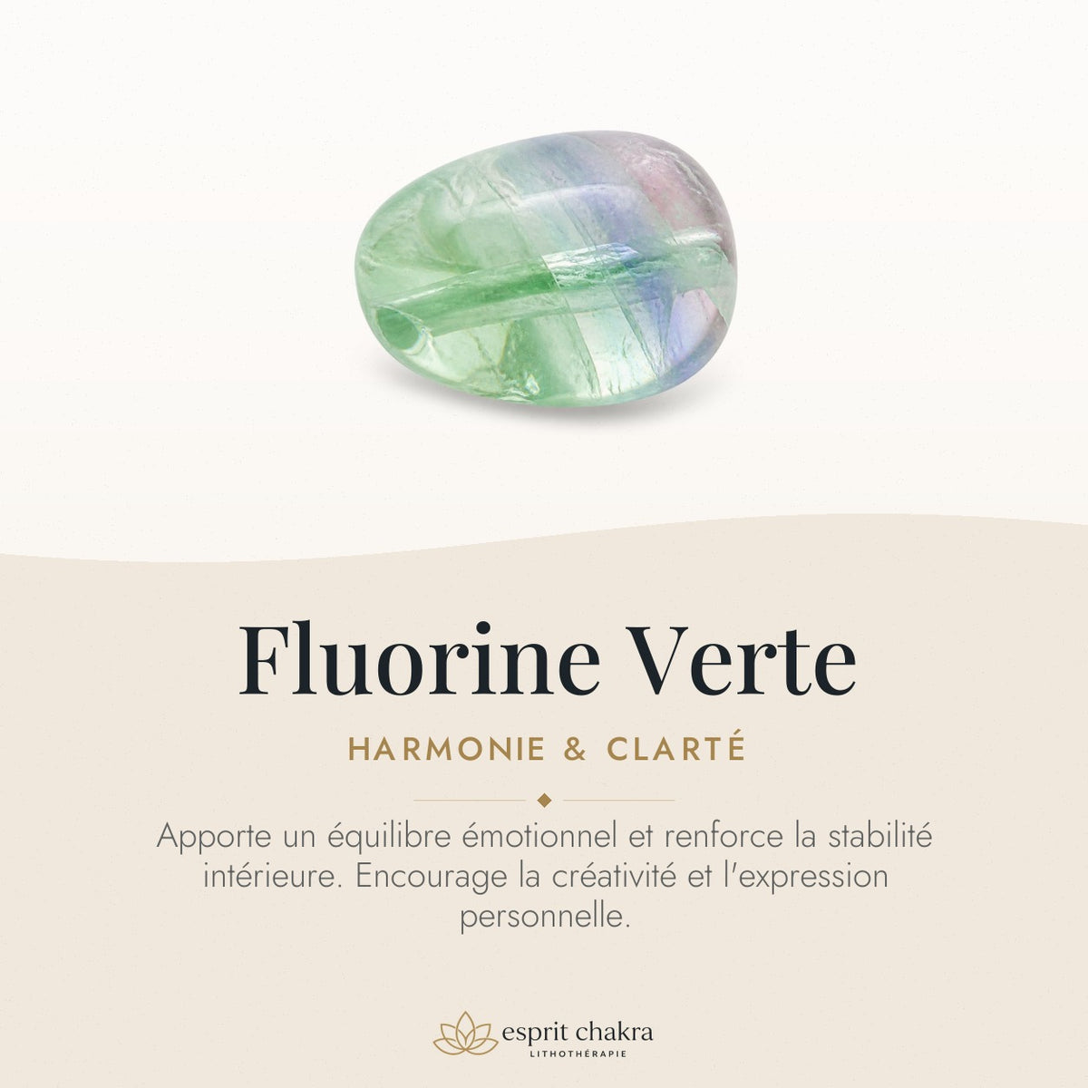 Bracelet Fluorine Verte 6 mm – Calme de l’Attention — vertus de la pierre