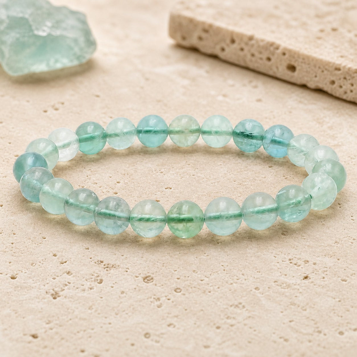 Bracelet Fluorine Verte 8 mm – Clarté de l’Étude