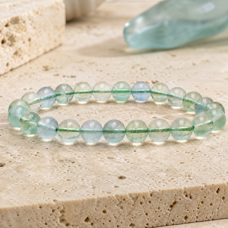 Bracelet Fluorine Verte 8 mm – Équilibre de la Pensée
