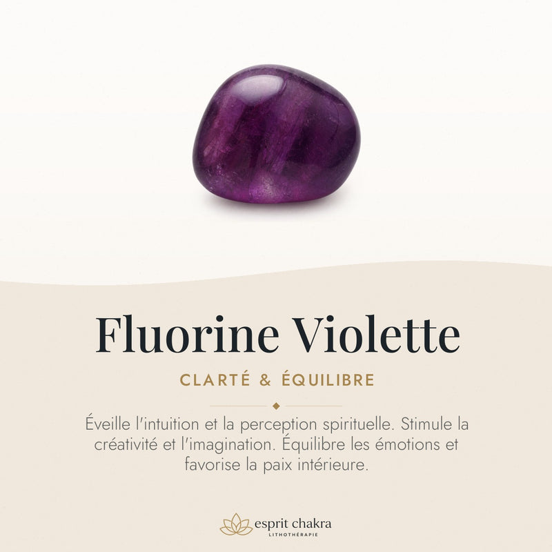 Bracelet Fluorine Violette 10 mm – Discernement Sûr