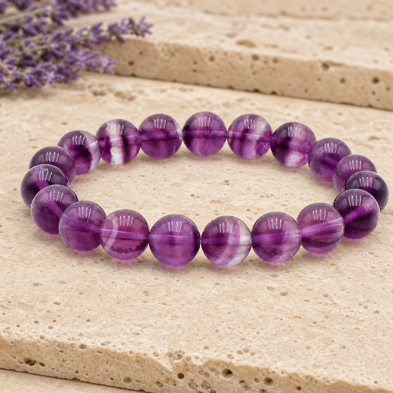 Bracelet Fluorine Violette 10 mm – Douceur du Recul