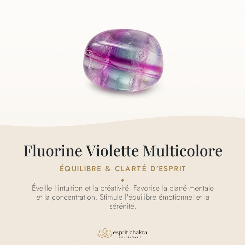 Bracelet Fluorine Violette 6 mm – Lucidité Tendre