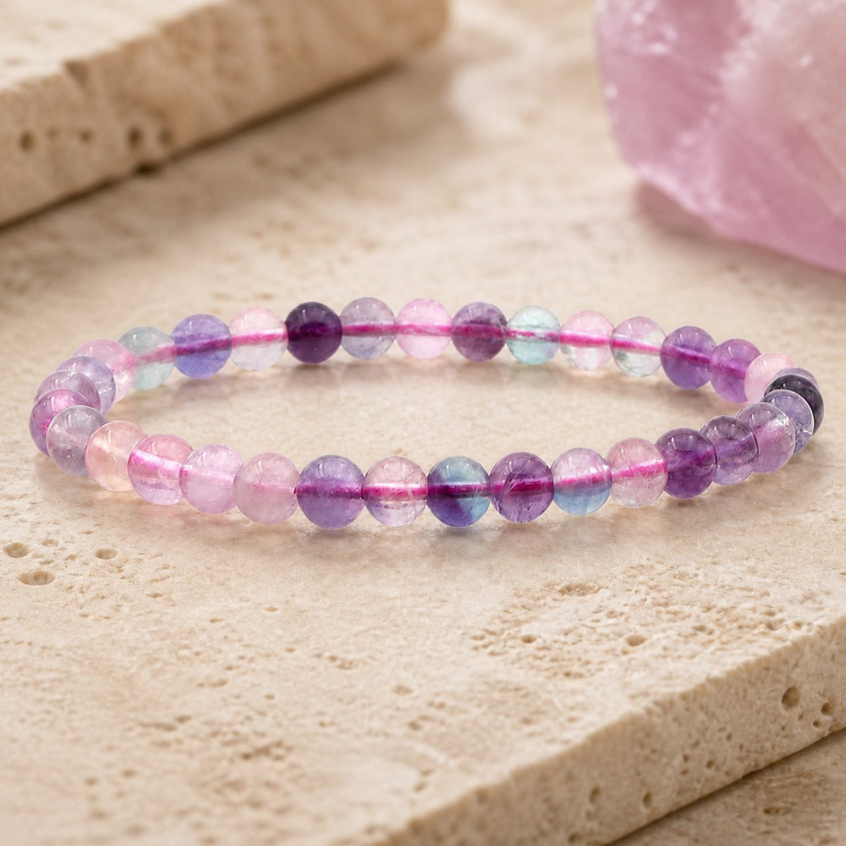 Bracelet Fluorine Violette 6 mm – Lucidité Tendre