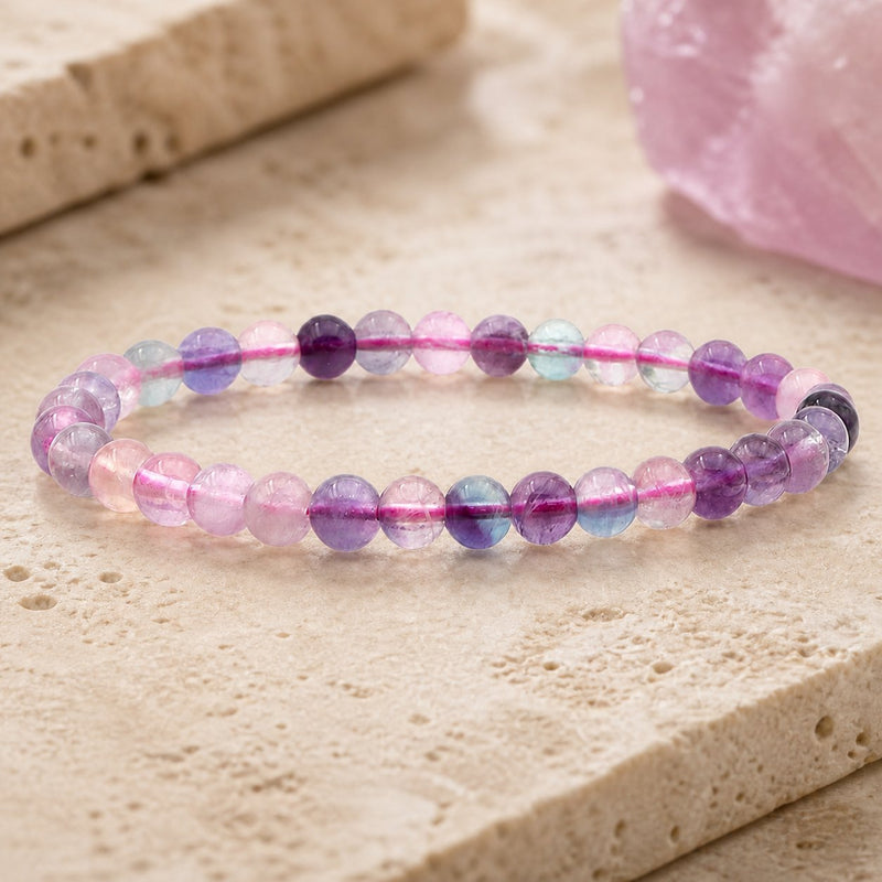 Bracelet Fluorine Violette 6 mm – Lucidité Tendre