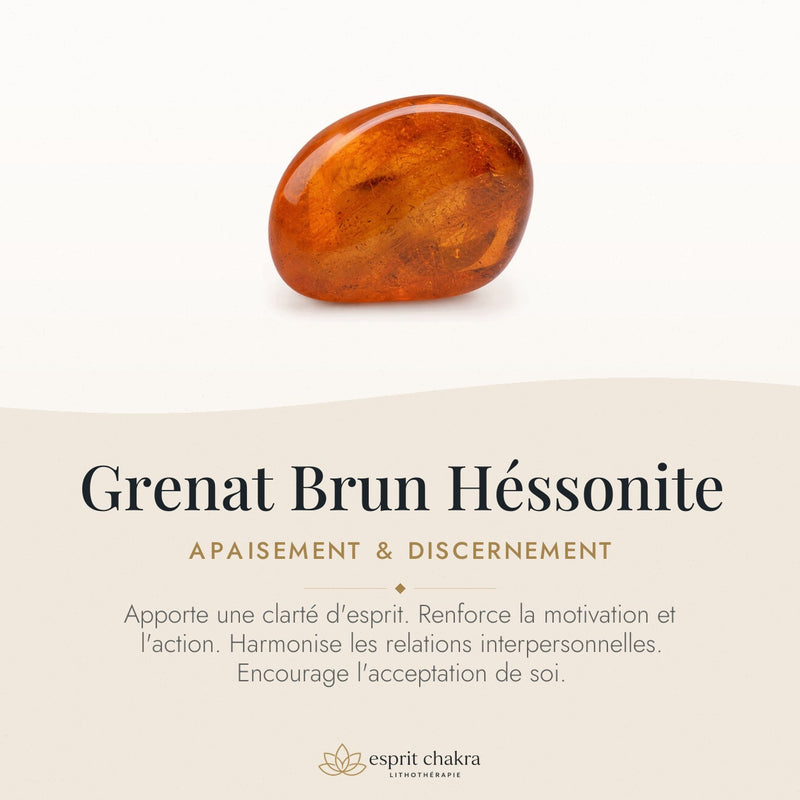 Bracelet Grenat Brun Hessonite 4 mm – Lucidité de l’Instant