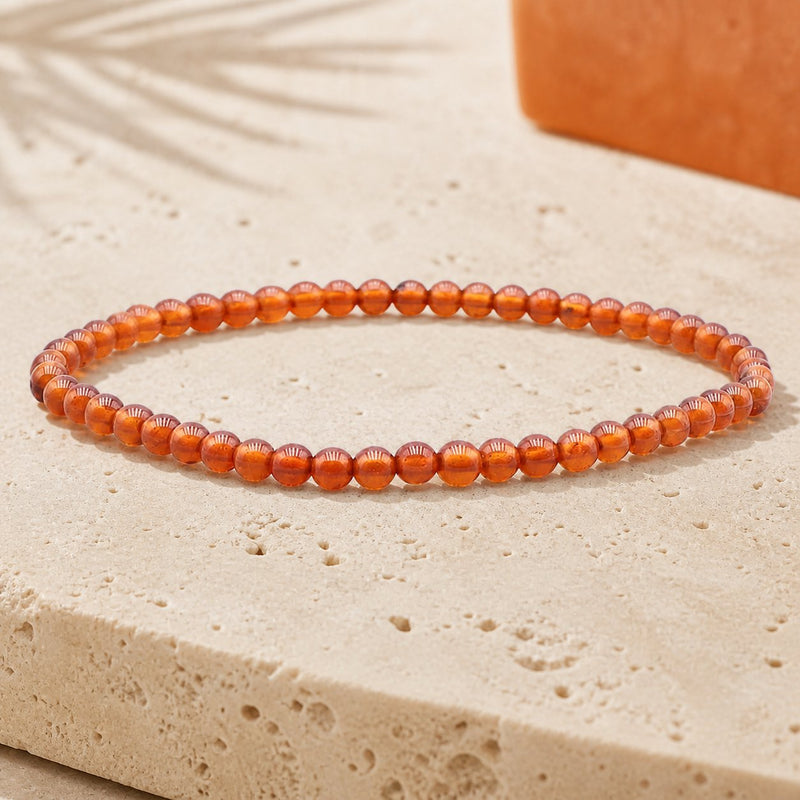 Bracelet Grenat Brun Hessonite 4 mm – Lucidité de l’Instant