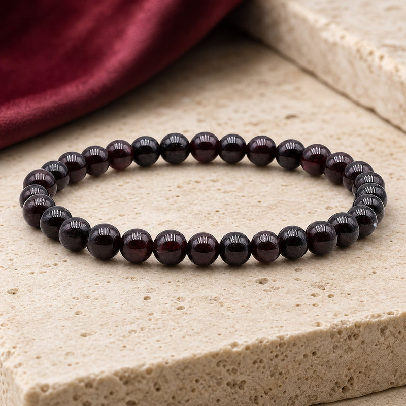 Bracelet Grenat Rouge 6 mm – Feu de la Passion