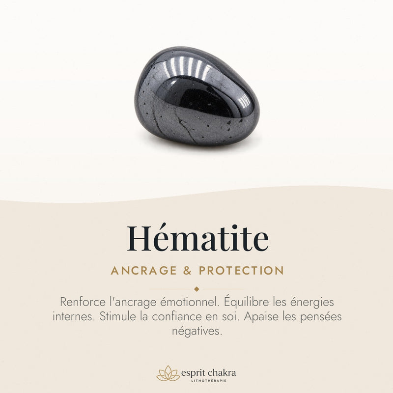 Bracelet Hématite 6 mm – Force de l’Appui