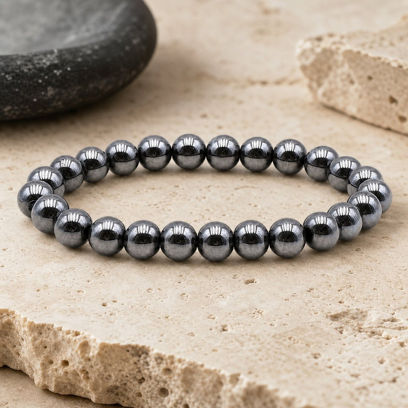 Bracelet Hématite 8 mm – Présence Sereine