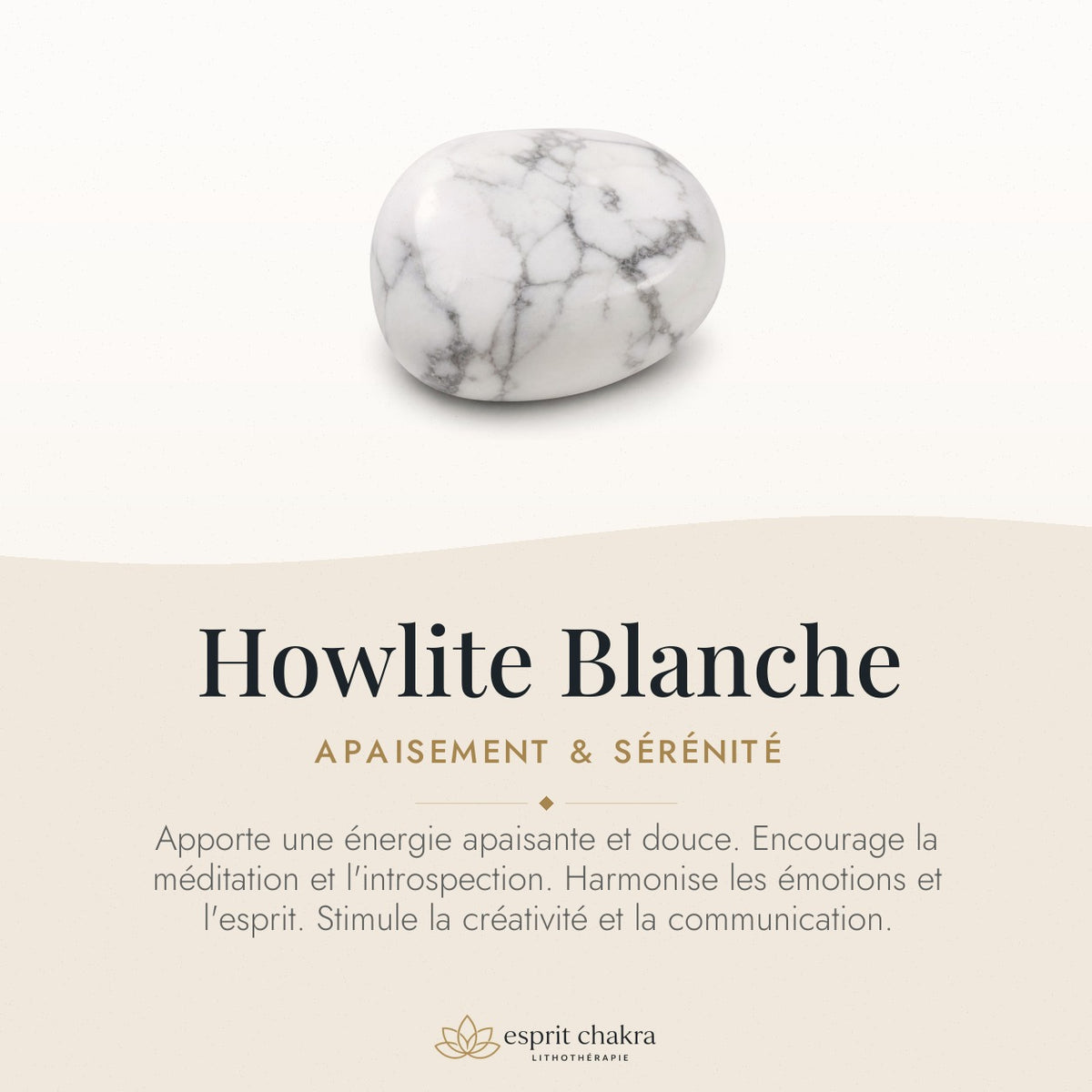 Bracelet Howlite Blanche 4 mm – Présence Simple — vertus de la pierre
