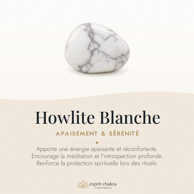 Bracelet Howlite Blanche 6 mm – Présence Attentive