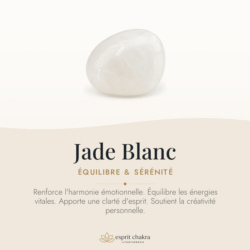 Bracelet Jade Blanc 8 mm – Geste Doux
