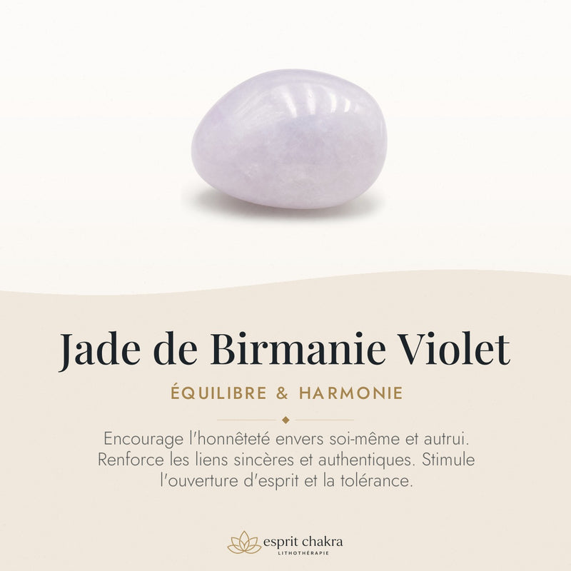 Bracelet Jade de Birmanie Violet 8 mm – Contemplation Paisible