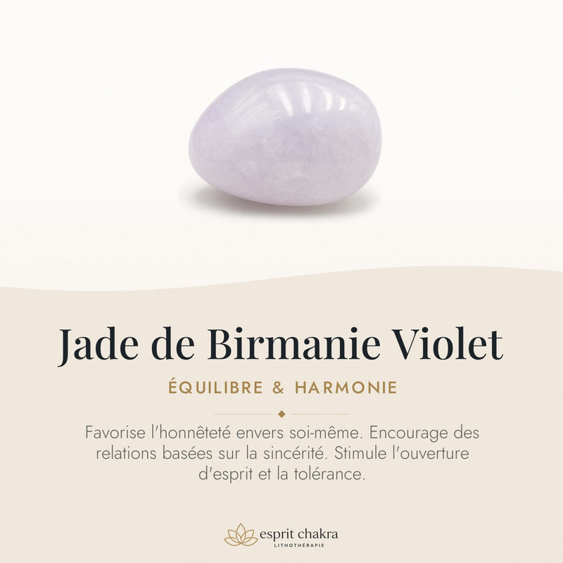 Bracelet Jade de Birmanie Violet 8 mm – Sagesse Élevée
