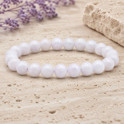 Bracelet Jade de Birmanie Violet 8 mm – Sagesse Élevée